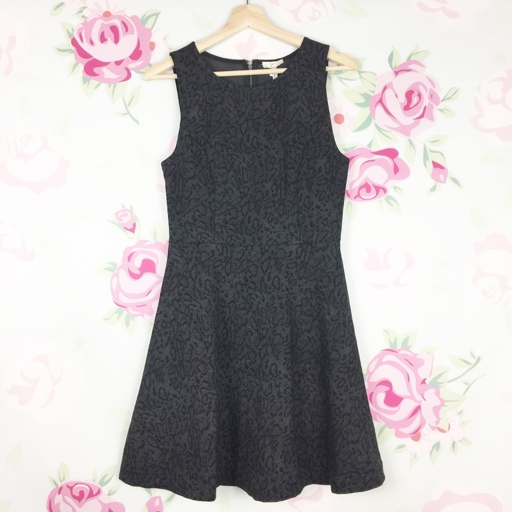 NEW Joie Glynnis Black Leopard Print Mini Dress M